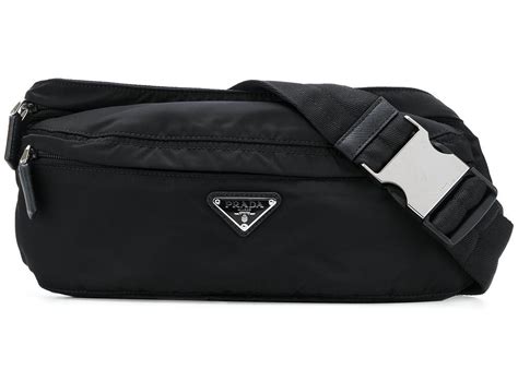 black prada fanny pack|prada nylon shoulder bag black.